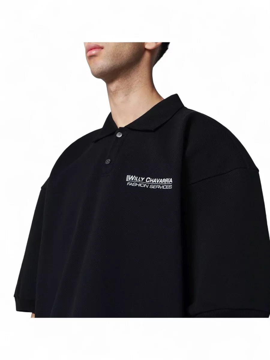 Willy Chavarria Cotton piqué polo shirt