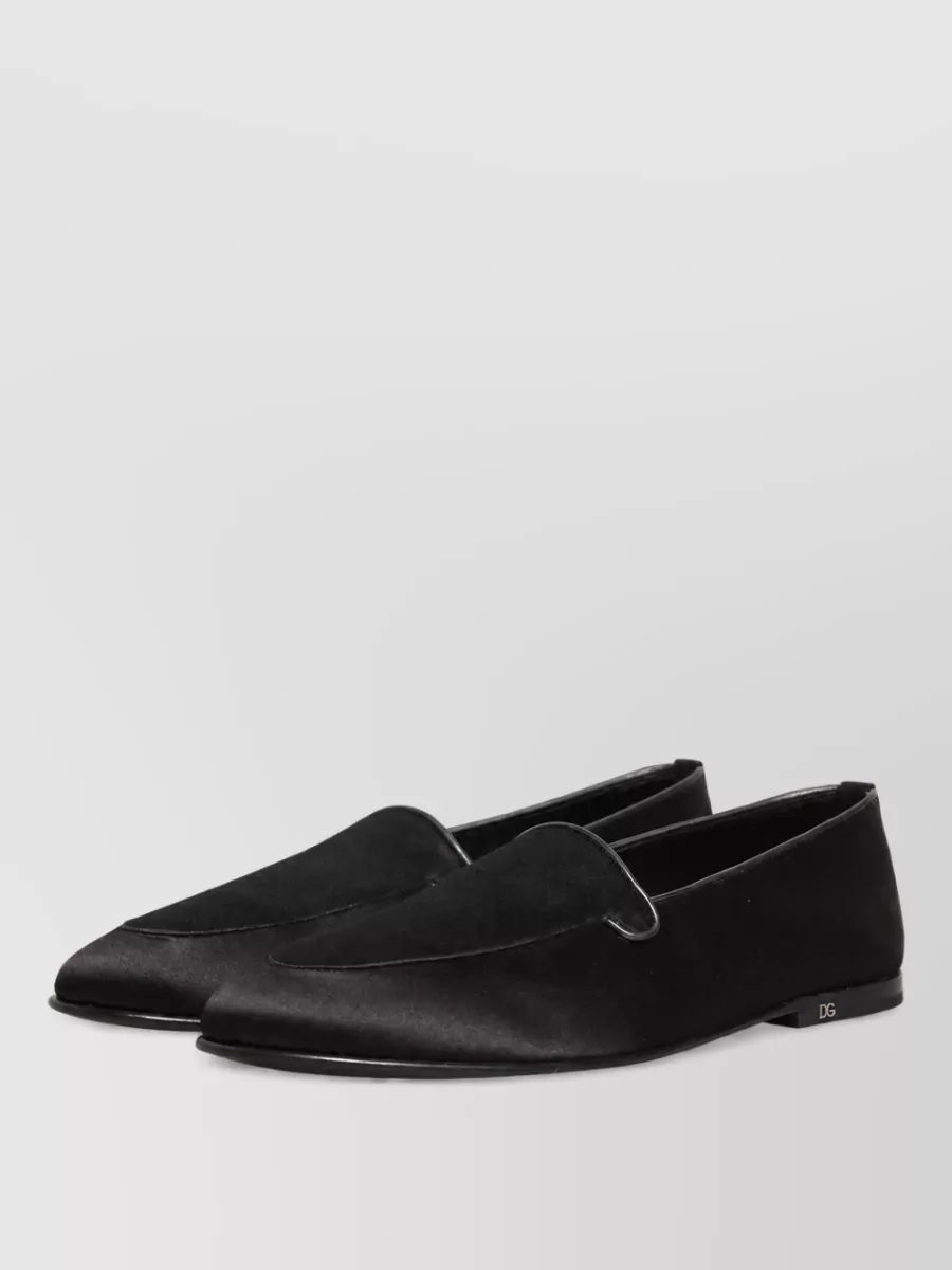 Dolce&Gabbana Leather Logo Slippers