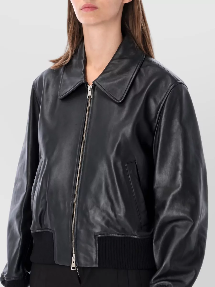 Ami Paris Lamb Leather Zipped Jacket