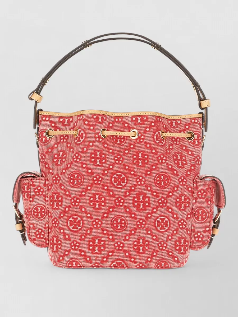 Tory Burch t monogram denim bucket bag