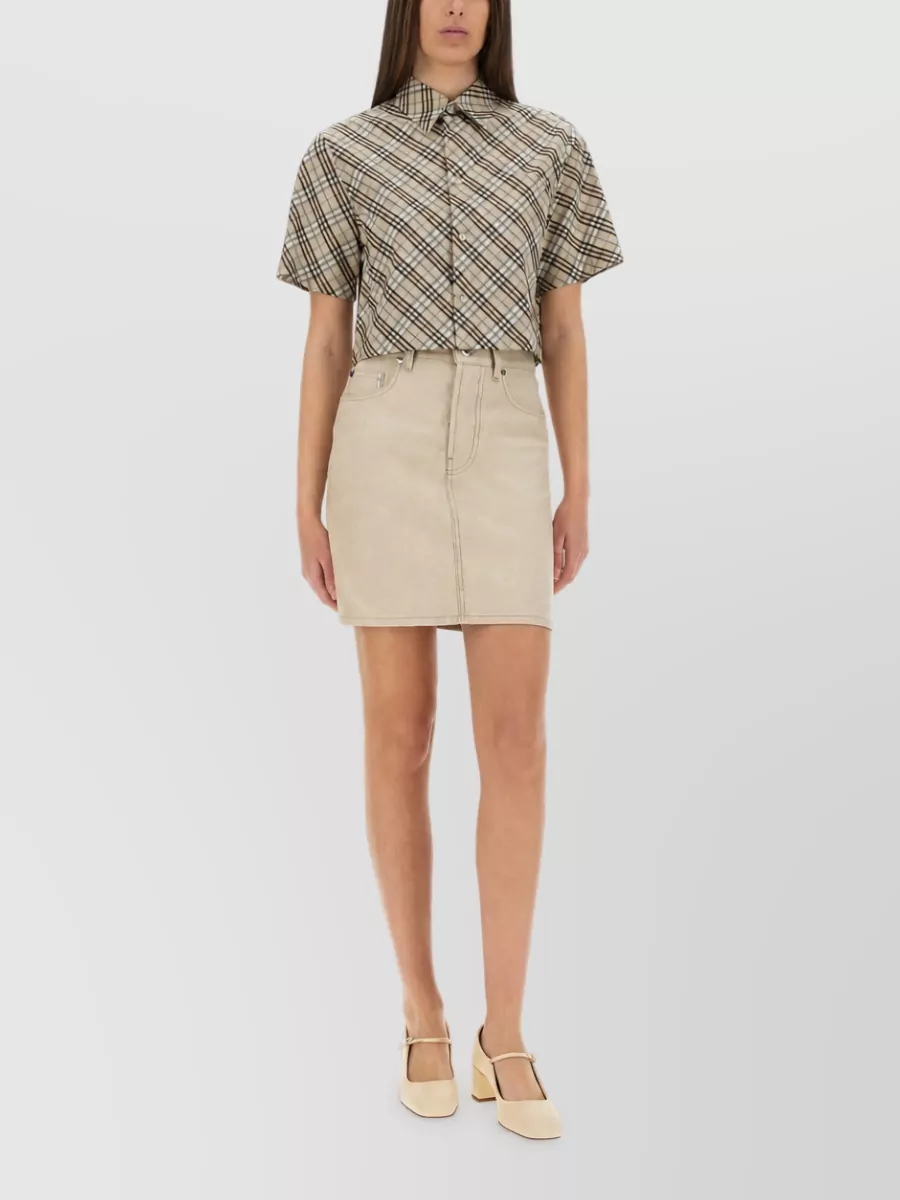 Burberry Denim High-Rise Skirt
