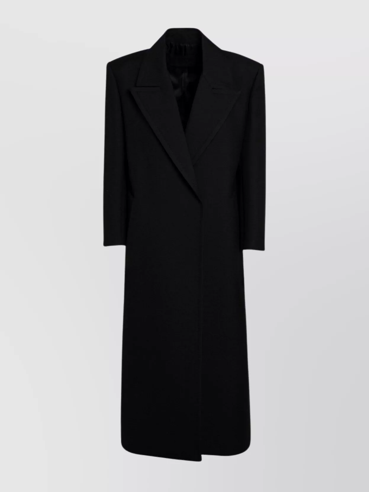 Valentino Wool Coat With Long Length And Structured Shoulders In Black