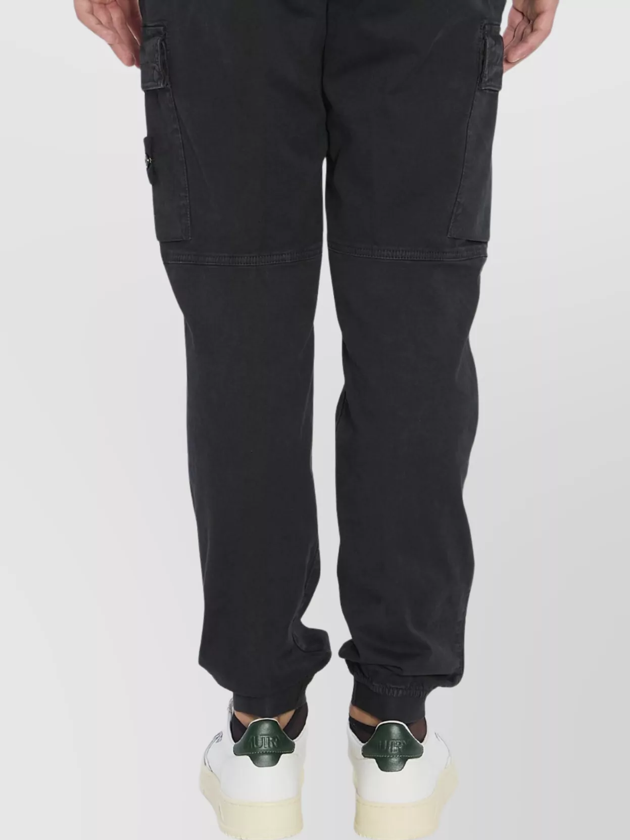 Stone Island Utility Trousers Featuring Elasticated Cuffs In Black