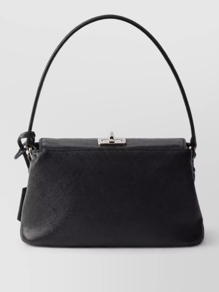 Prada Midi Leather Clutch Bag