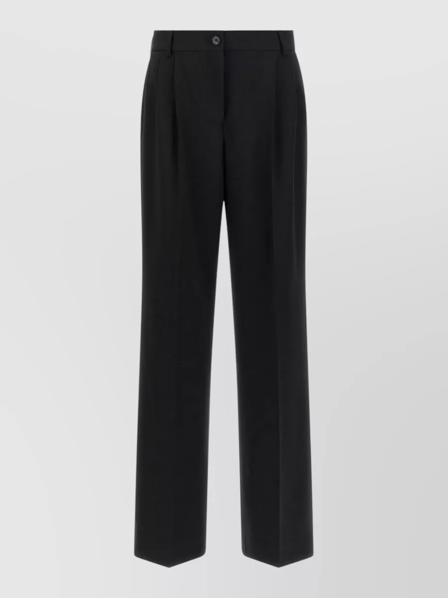 Dolce&Gabbana wool blend mid-rise pleated flared tailored trousers