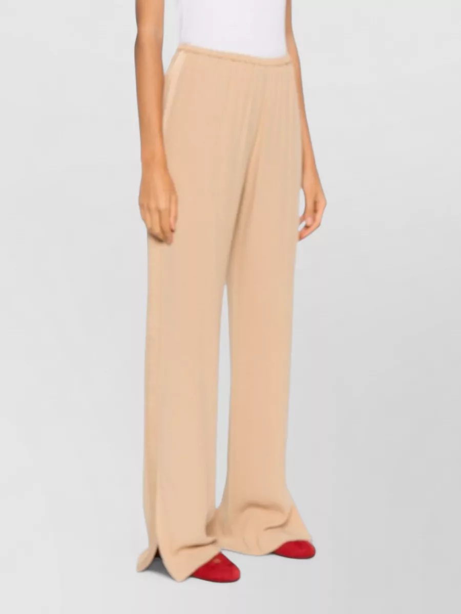 Forte Forte Wide Leg Trousers Elasticated Waistband Slits