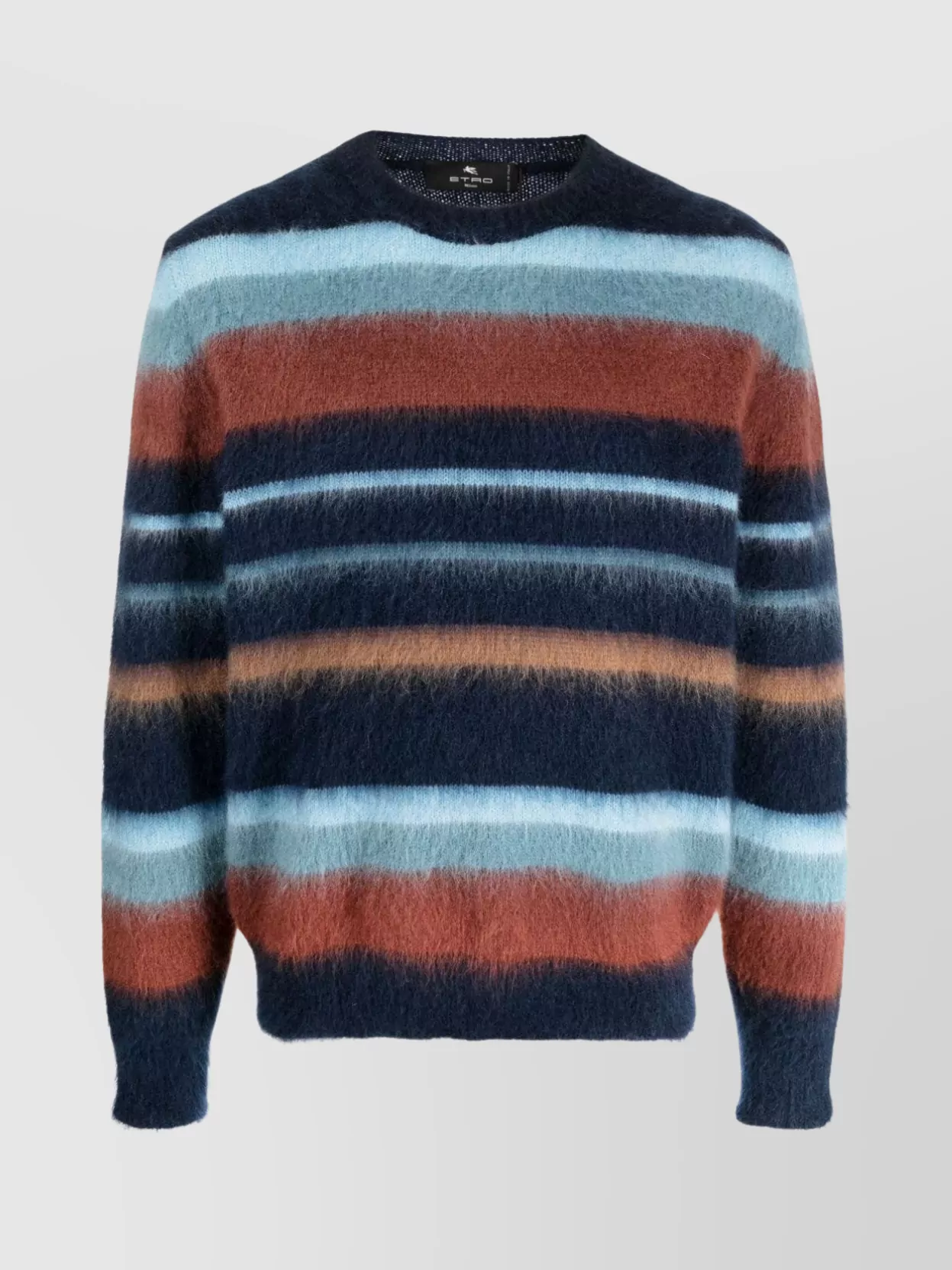 Shop Etro Multicolour Striped Mohair-wool Sweater In Blue