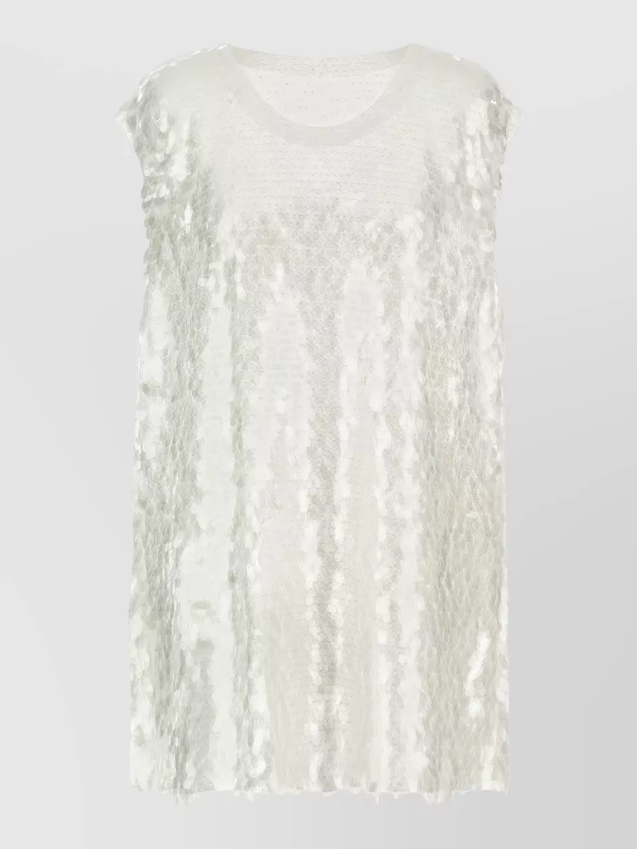 Norma Kamali sequin mesh long-sleeve top