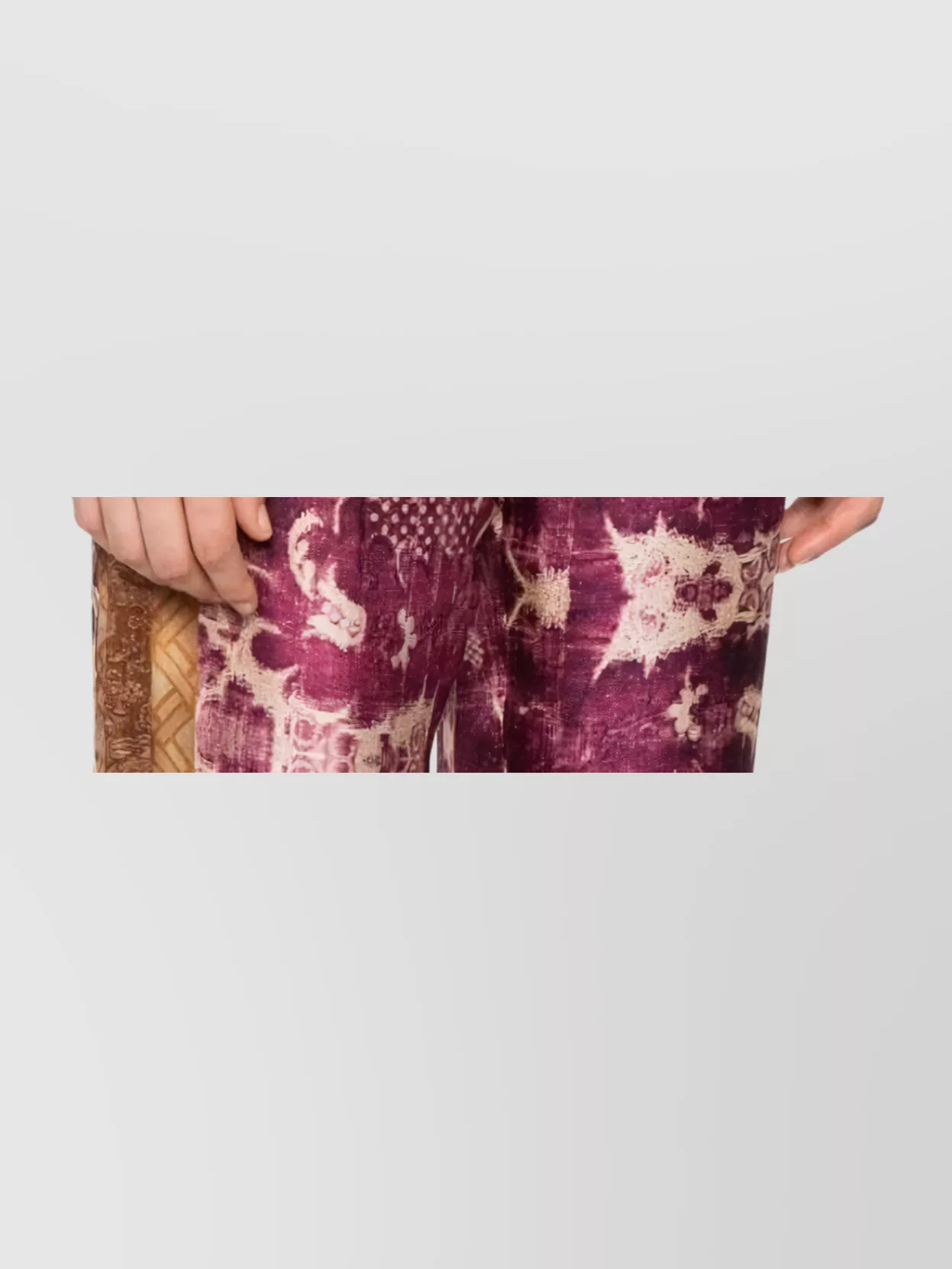 Pierre Louise Mascia Velvet Printed Long Sleeve Top With Buttoned Cuffs