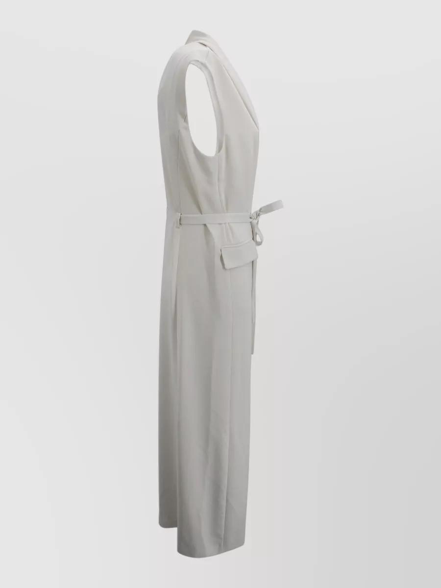 Parosh Sleeveless Belted Maxi Dress