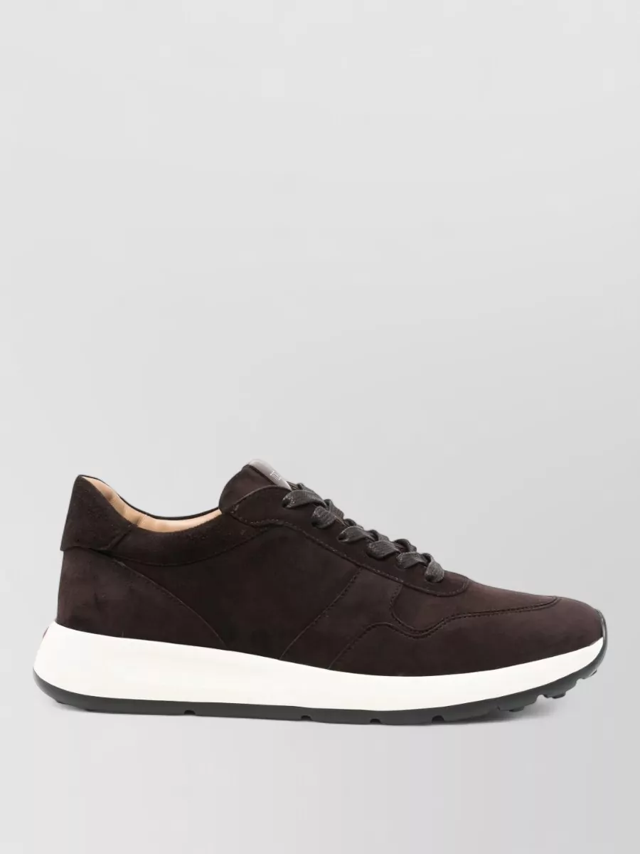 Tod's Red Dot Suede Leather Round Toe Sneakers