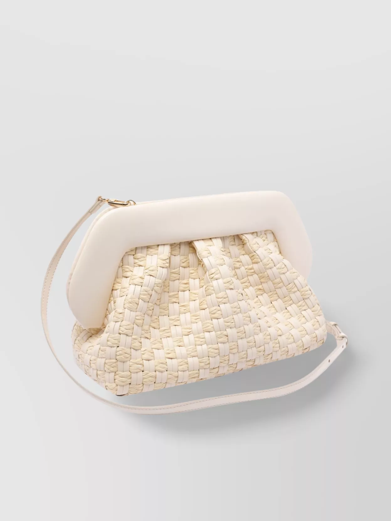 Themoirè Handbag With Adaptable Strap And Woven Texture
