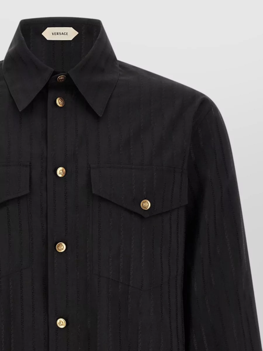 Versace Silk Cotton Jacquard Shirt