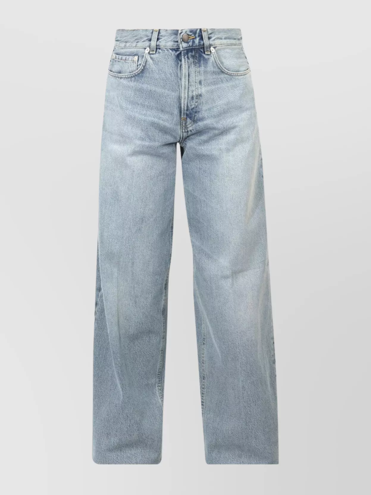 Haikure High-waisted Straight Leg Denim Trousers In Blue