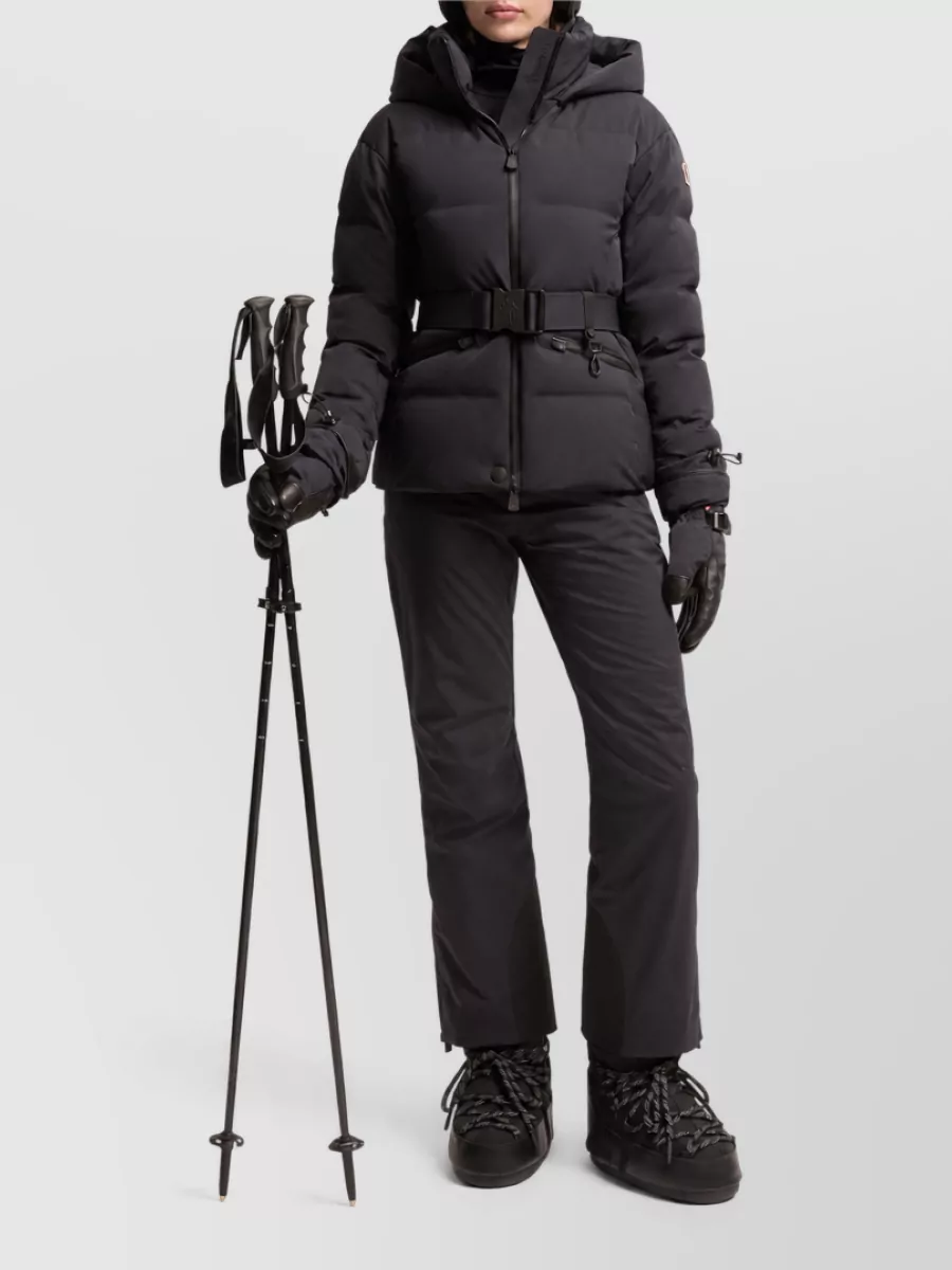Moncler Down Hooded Belted Ski Jacket