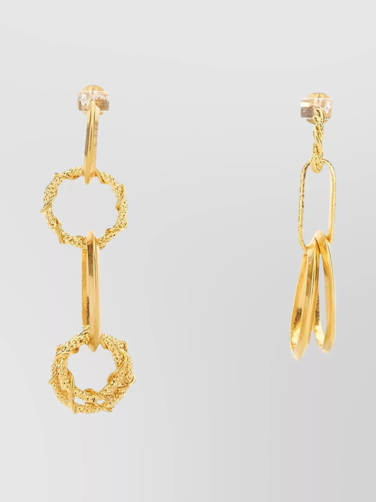 Shop Dsquared2 Chain Rings Drop Hoop Earrings