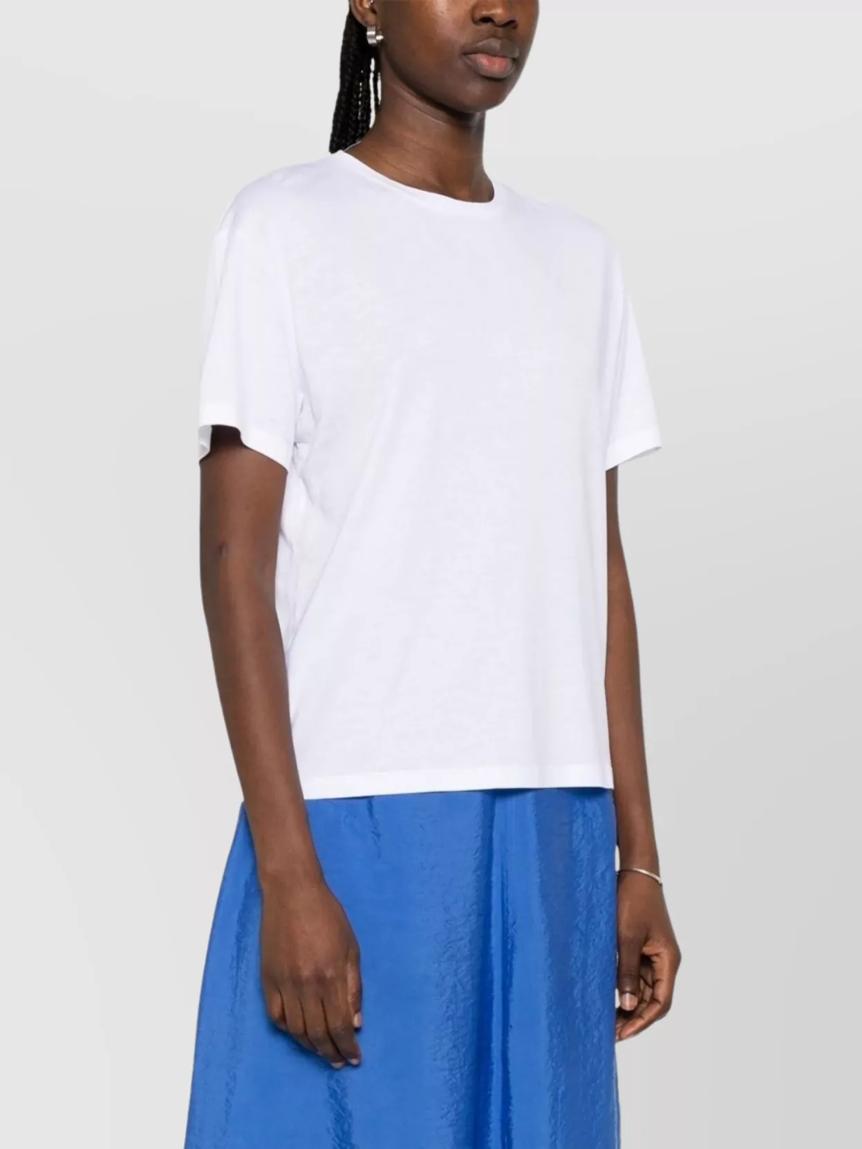 Totême Straight Hem Round Neck Cotton T-Shirt