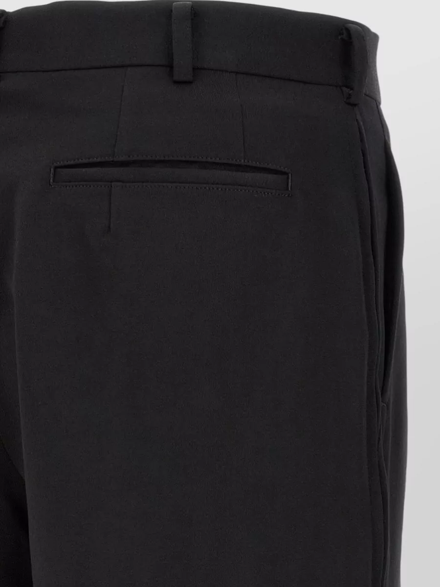Comme Des Garçons Wool Straight-Leg Zip Bermuda Shorts
