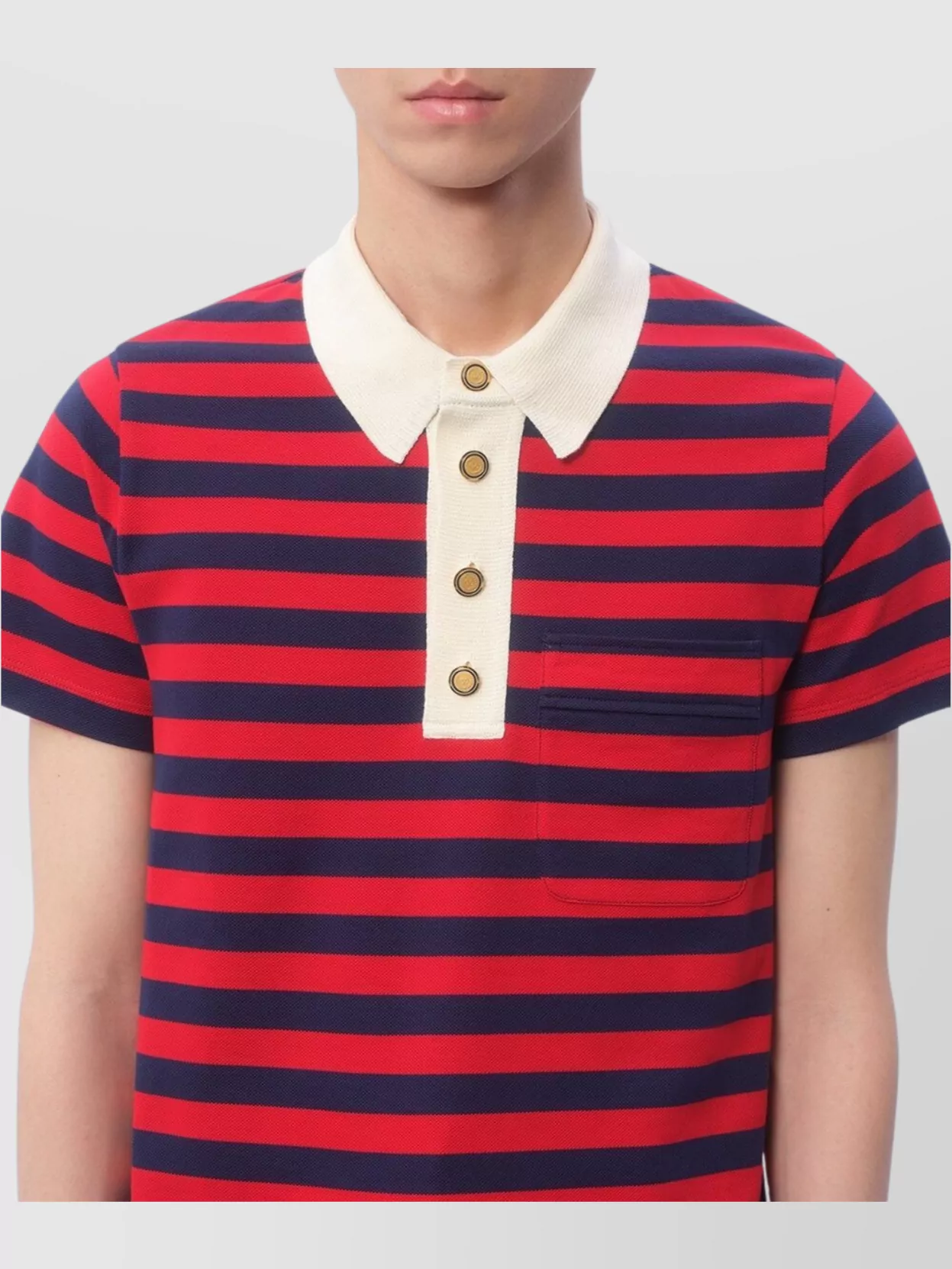Valentino Garavani Striped Polo Shirt With Chest Pocket