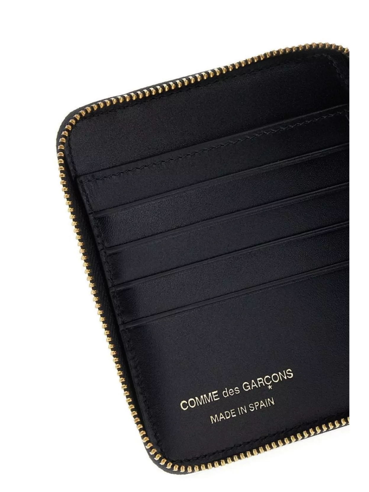 COMME DES GARÇONS LEATHER WALLET COMPACT GOLD-TONE HARDWARE