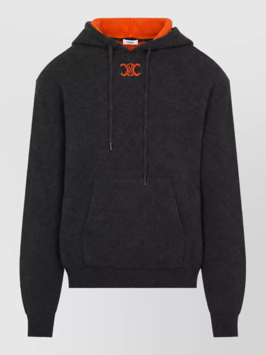 Celine cashmere wool knit hoodie