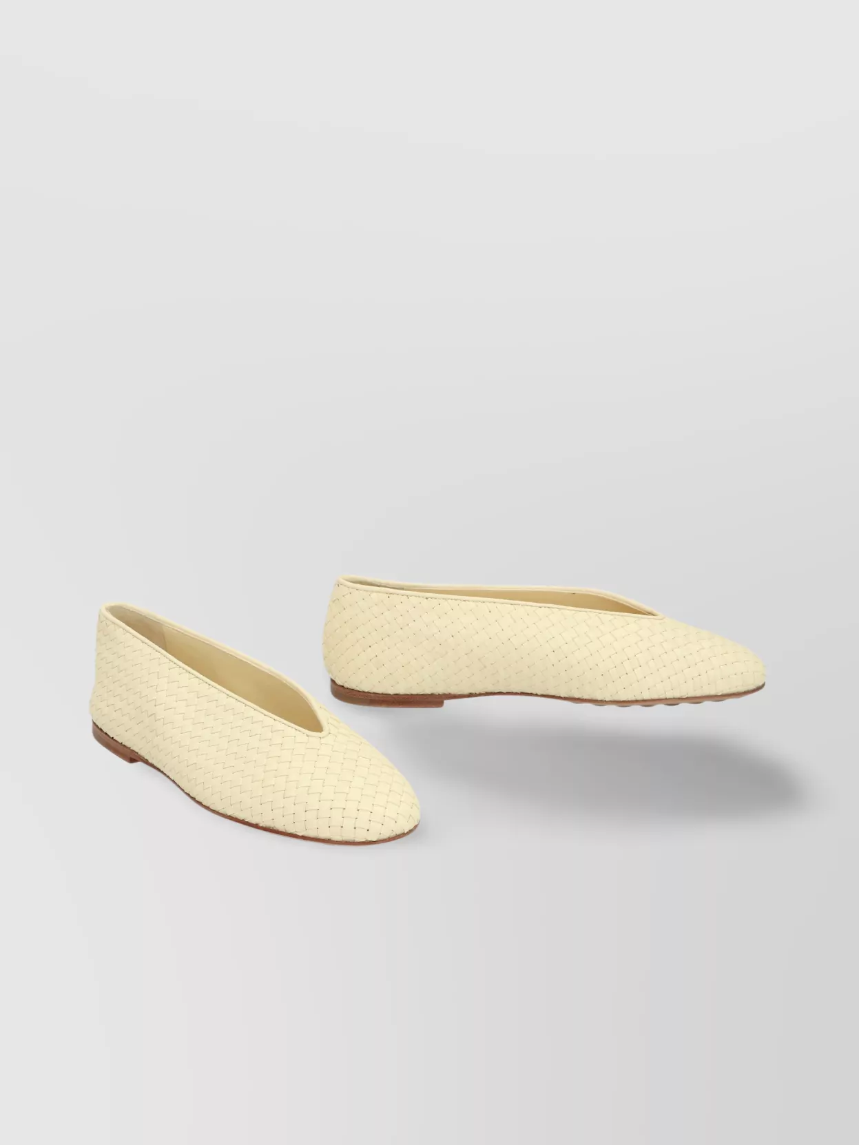 Bottega Veneta Rosa Woven Intrecciato Rubber Studs Ballerina