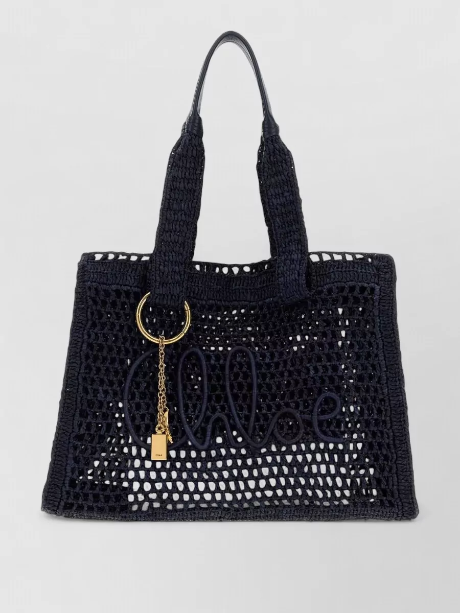 Chloé Summer Banana Raffia Tote Bag