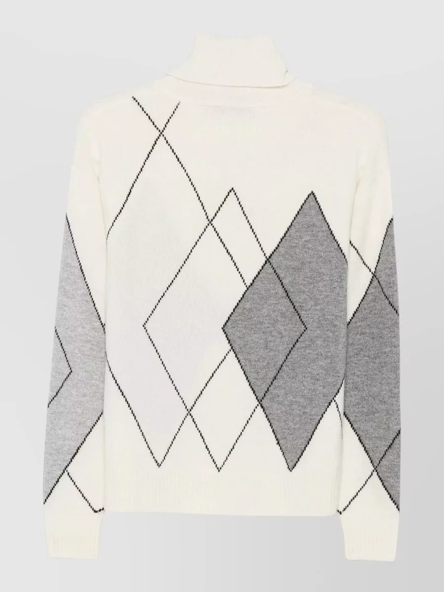 Seventy Venezia Cashmere Wool Argyle Roll Neck Sweater