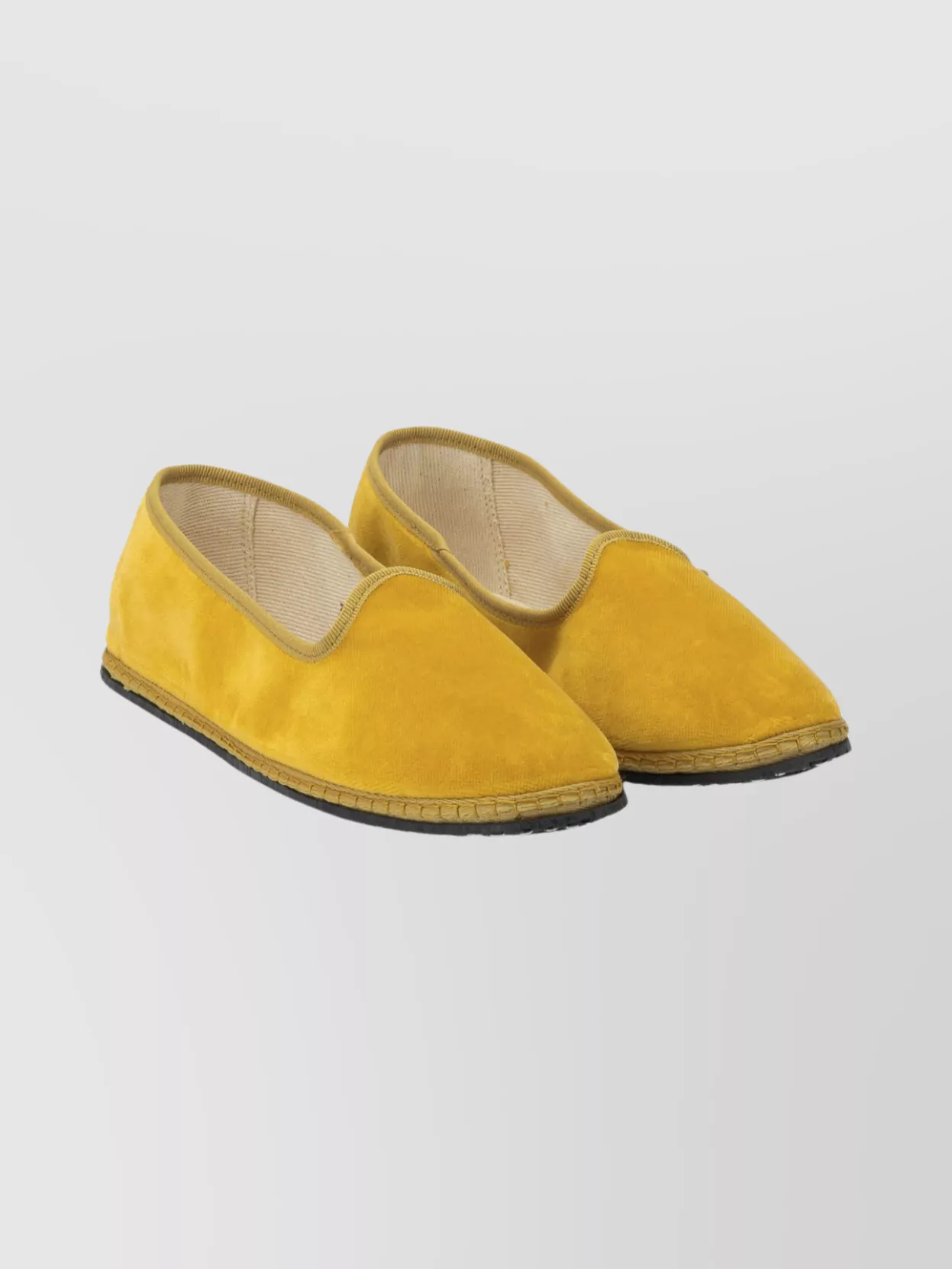 Vibi Venezia Low Profile Round Toe Ballerina Shoes In Yellow