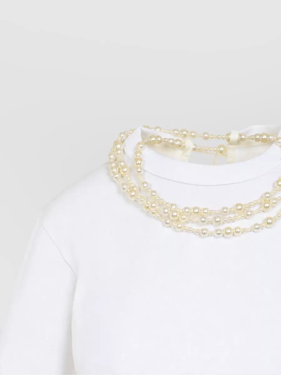 Carven Cotton Necklace-Detail T-Shirt