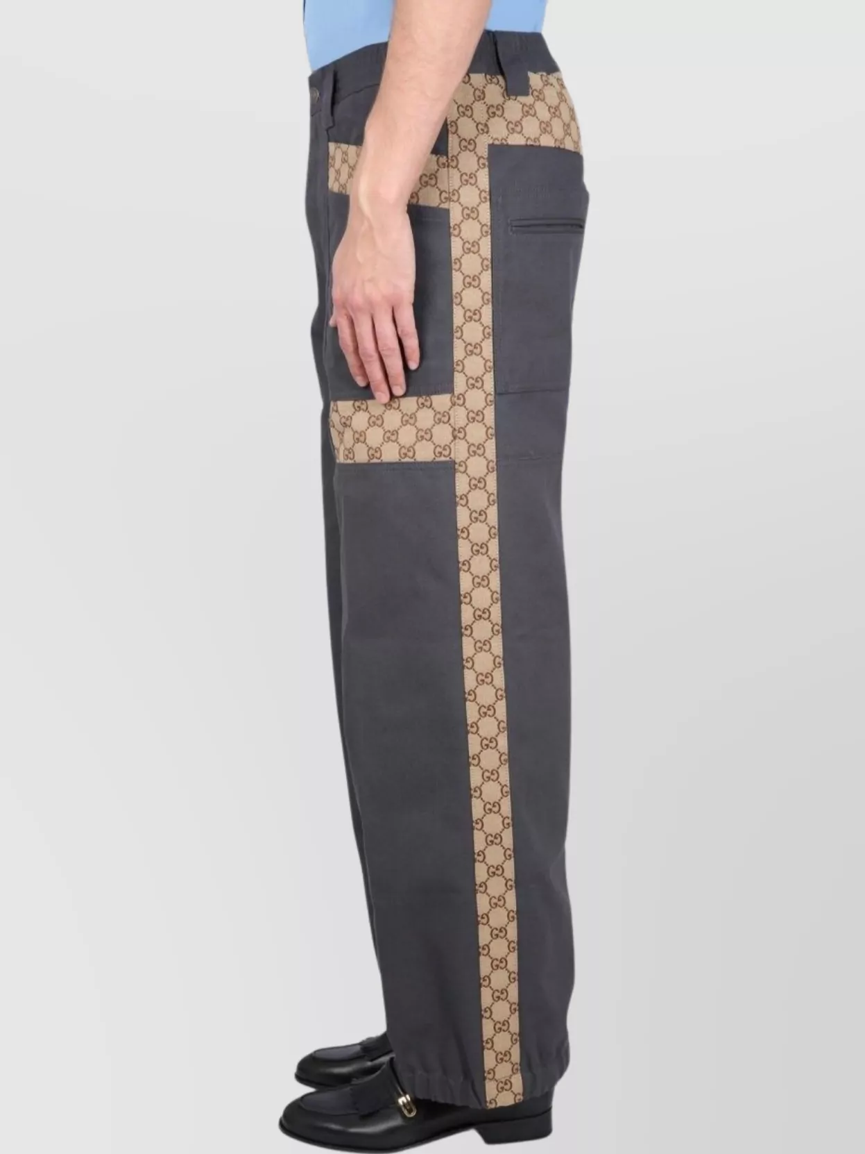 Gucci Cotton Pants Featuring Gg Inserts