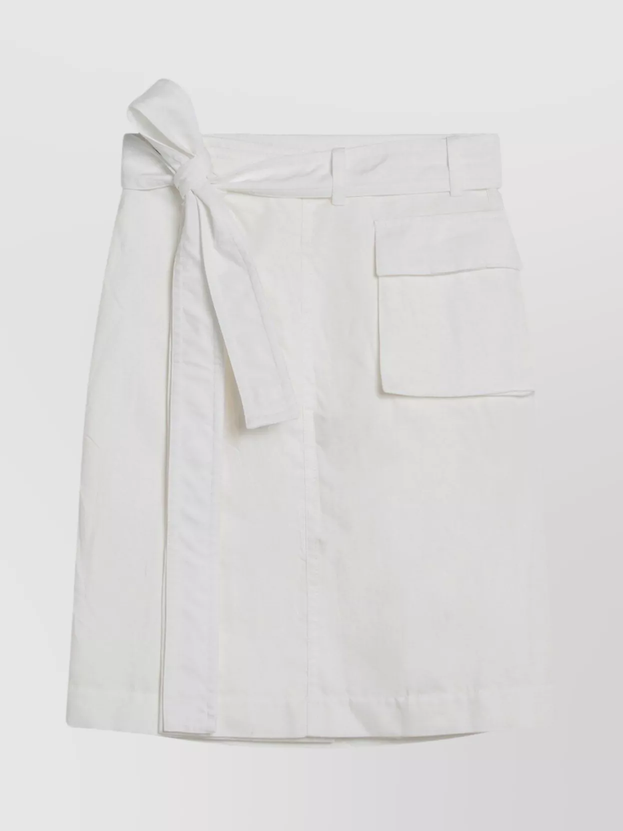 Ferragamo Wrap-front Cotton-blend Knee-length Skirt In White