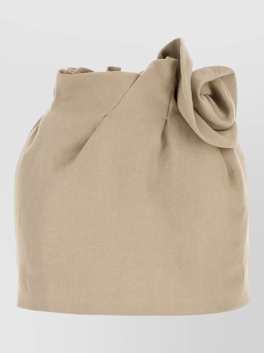 Magda Butrym linen pleated mini skirt