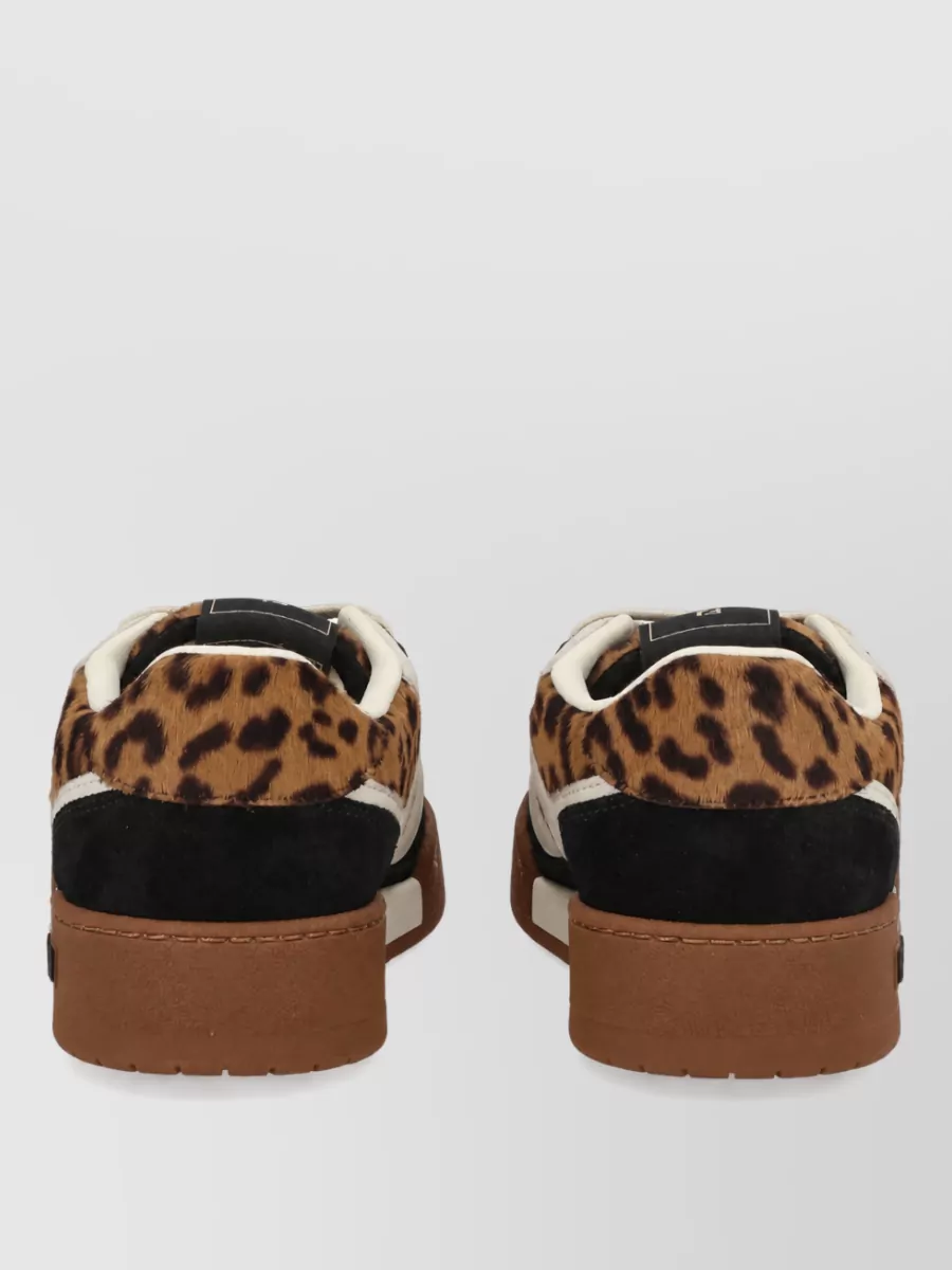 Fendi Match Sneaker Leopard Print Suede Leather