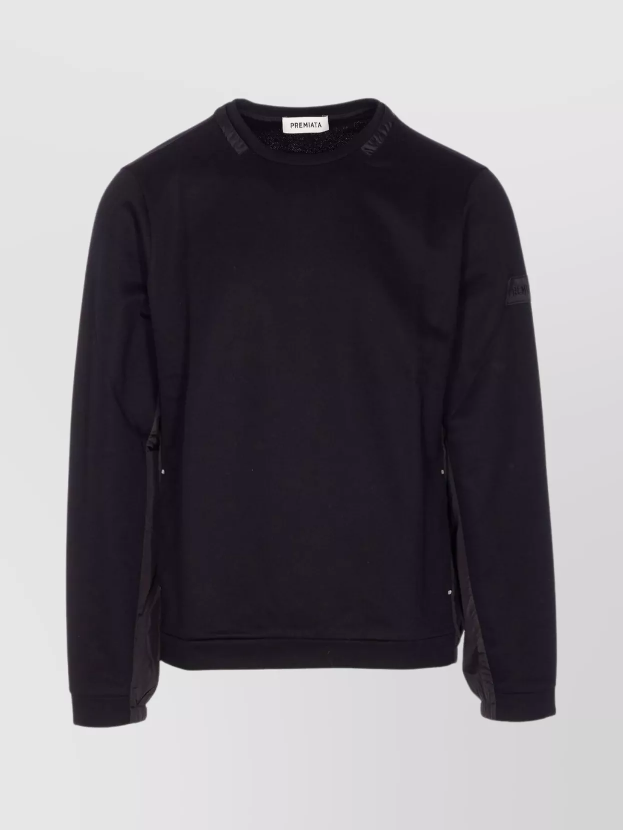 Premiata Crewneck Long Sleeve Sweatshirt With Side Panels In Black