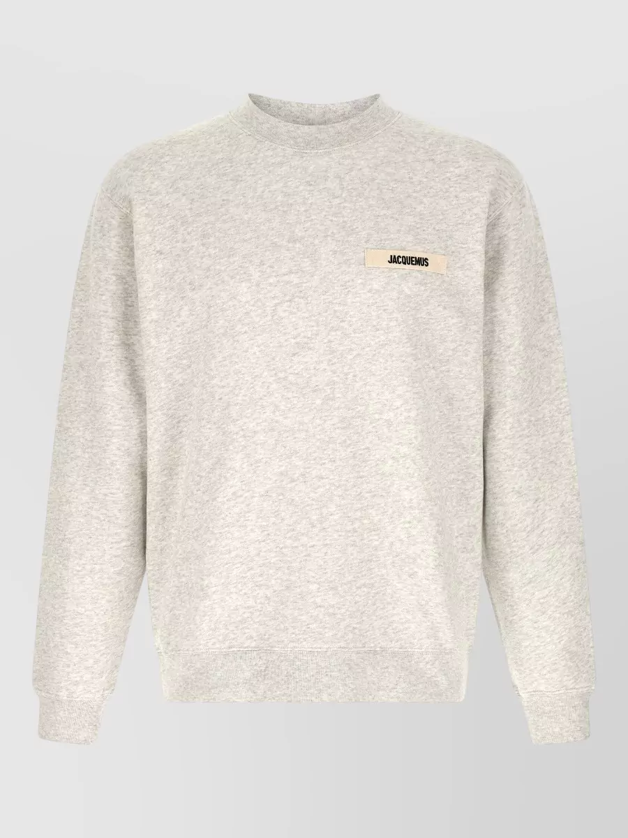 Jacquemus cotton logo-patch crew-neck sweatshirt