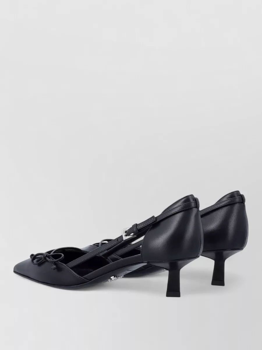 Prada Leather Open-Side Pumps