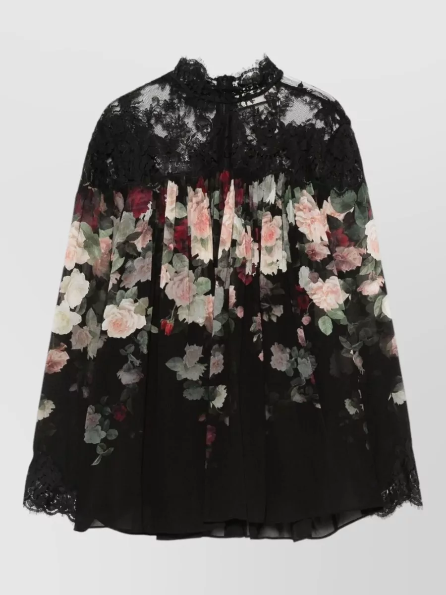 Zimmermann Floral Lace Long-Sleeve Blouse