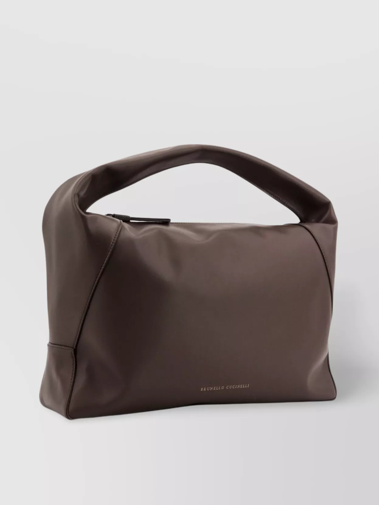 Brunello Cucinelli Big Hobo Leather Shoulder Bag With Top Handle
