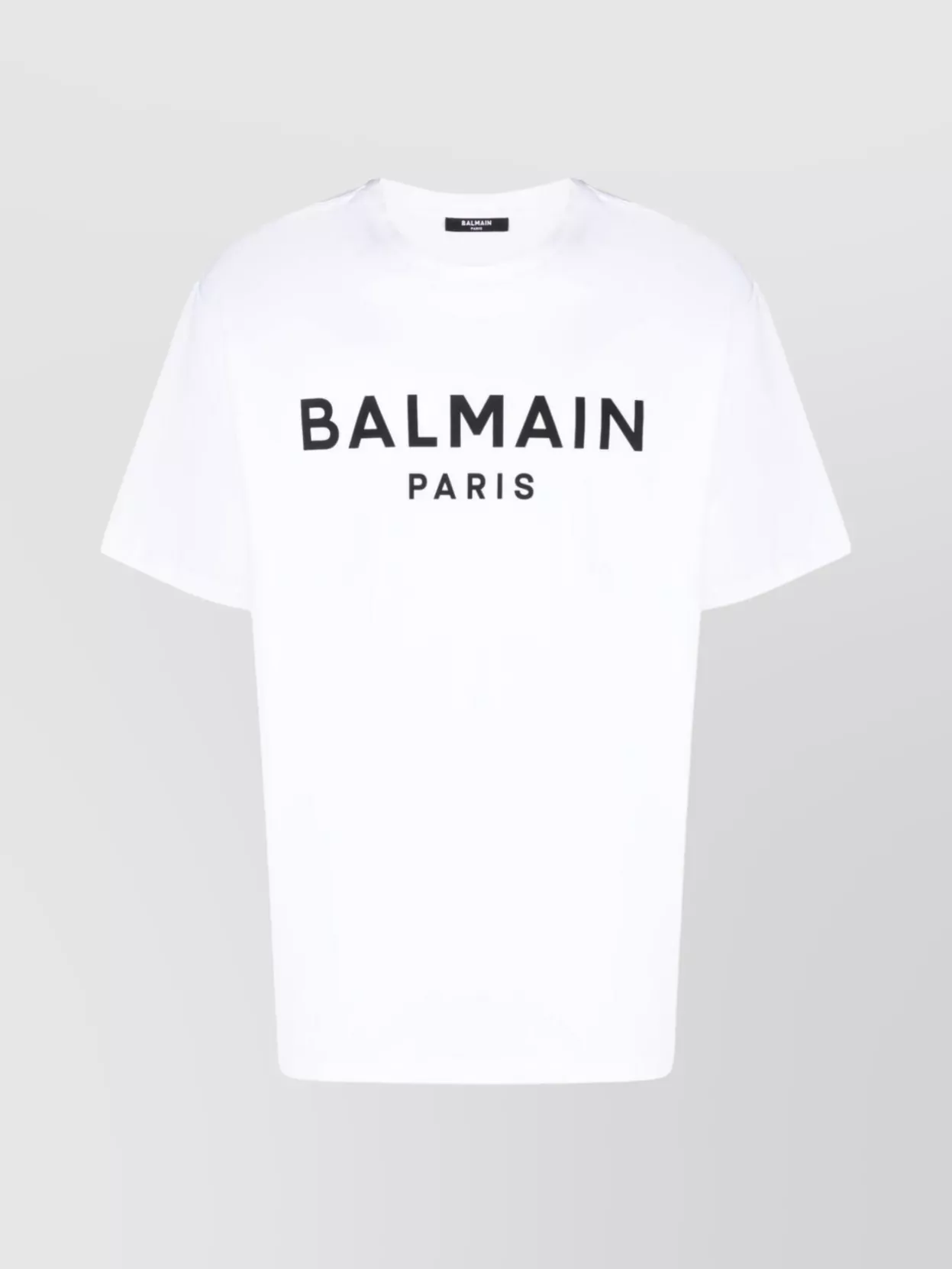 Shop Balmain Versatile Round Neck T-shirt In White