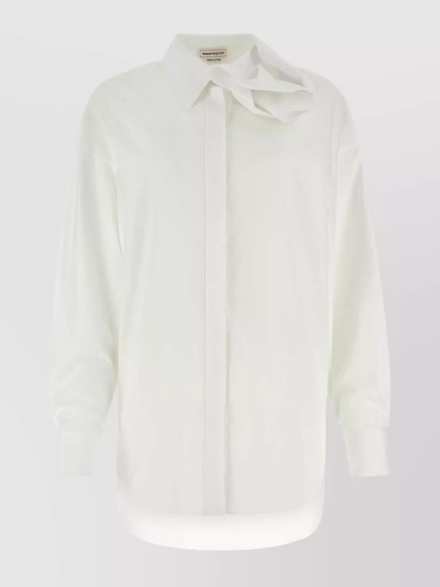 Shop Alexander Mcqueen Buttoned Cuffs Tailored Shirt In White