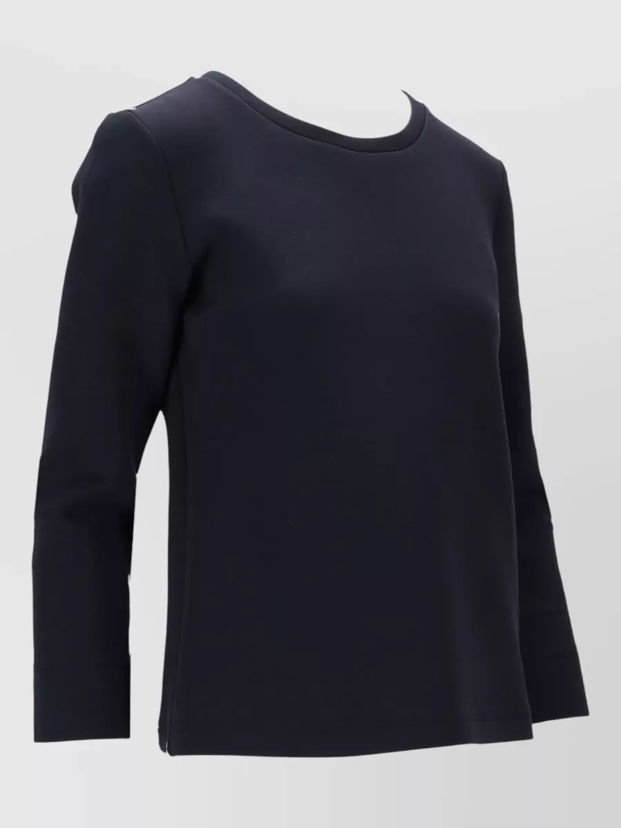 S Max Mara Long Sleeve Round Neck Plain Top