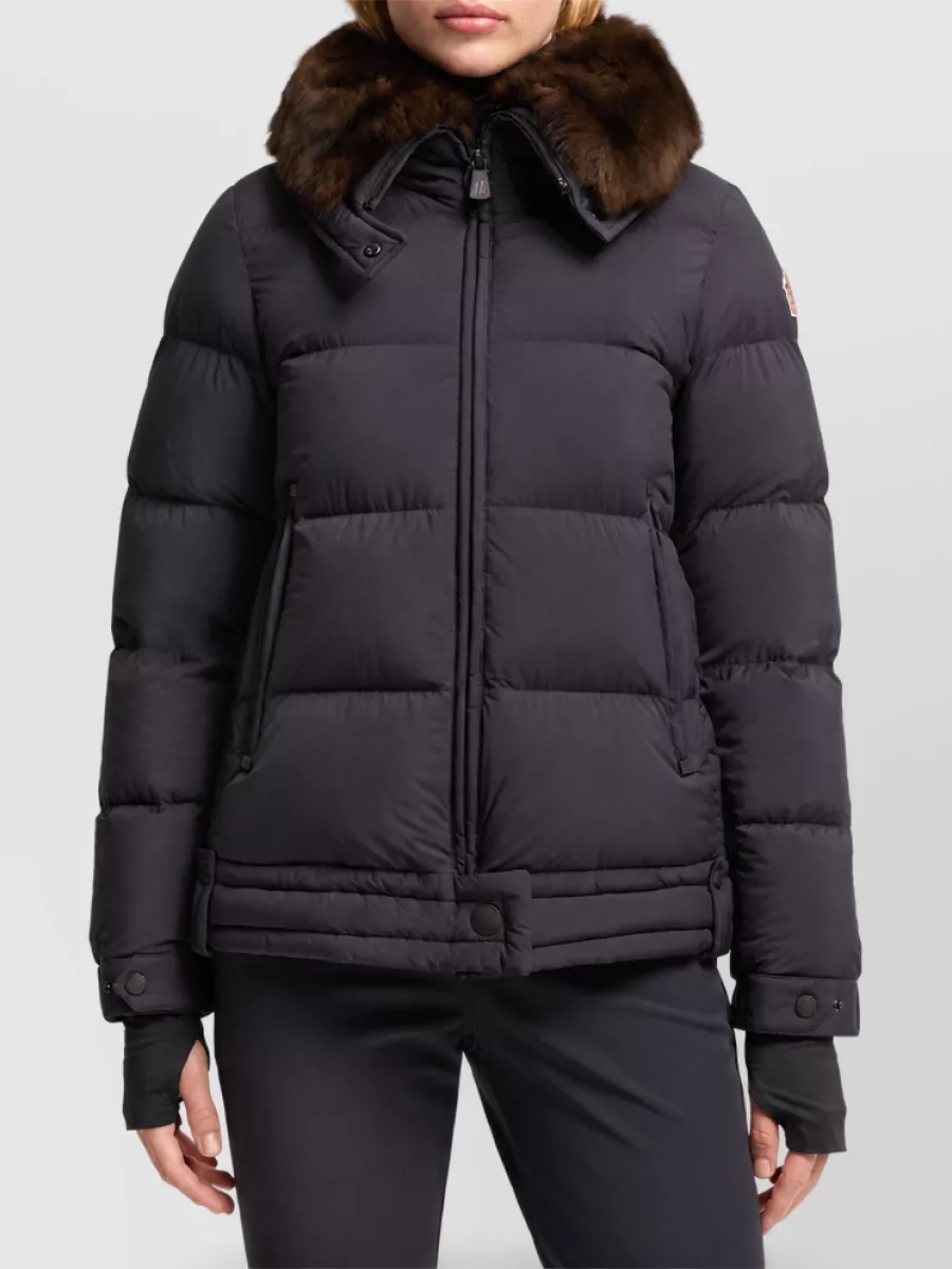 Moncler Shearling Trimmed Down Ski Jacket