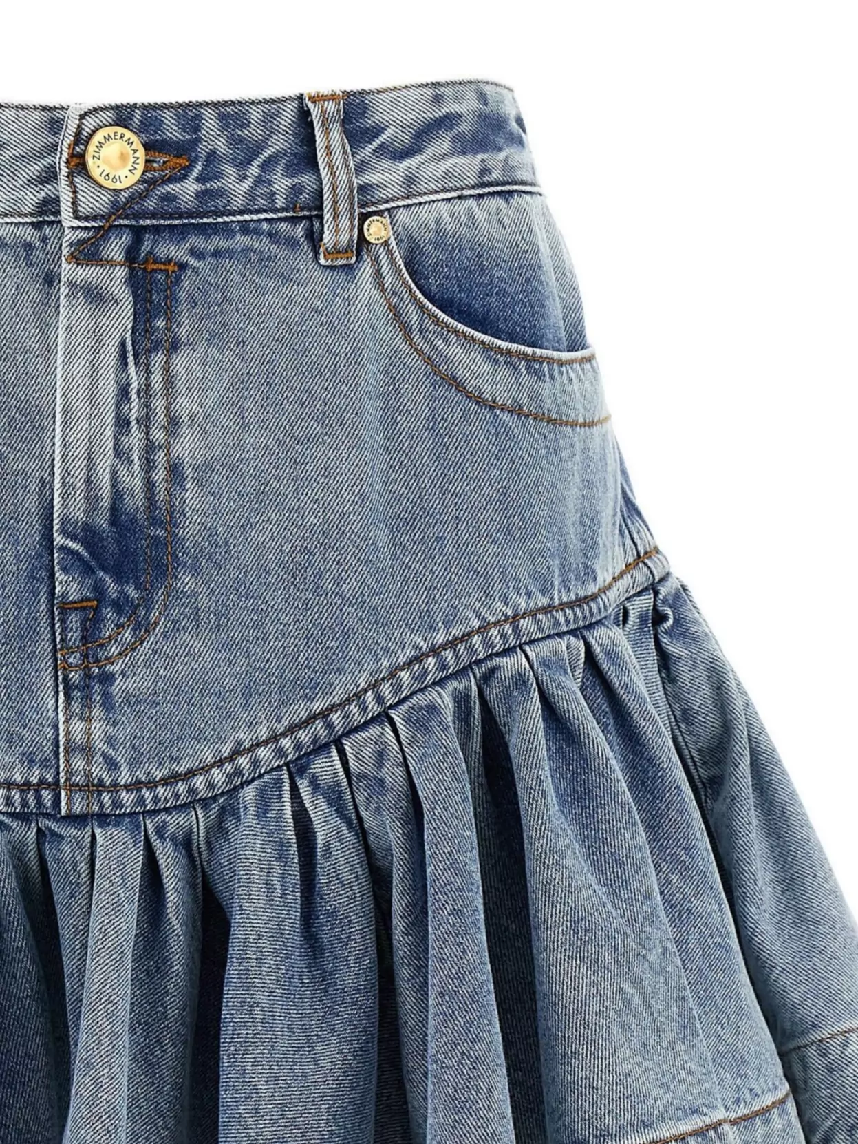 Zimmermann Denim Frill Mini Skirt