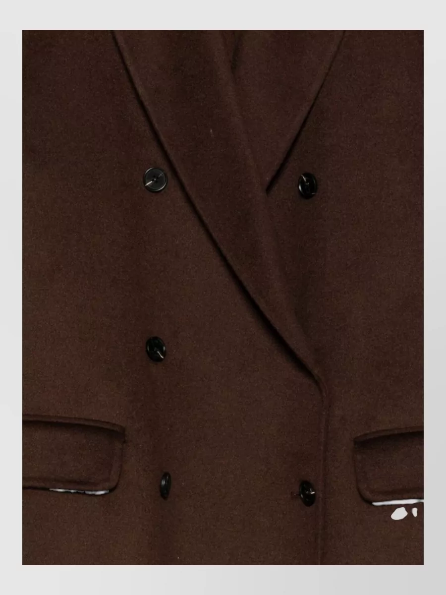 Paltò wool felted double-breasted coat