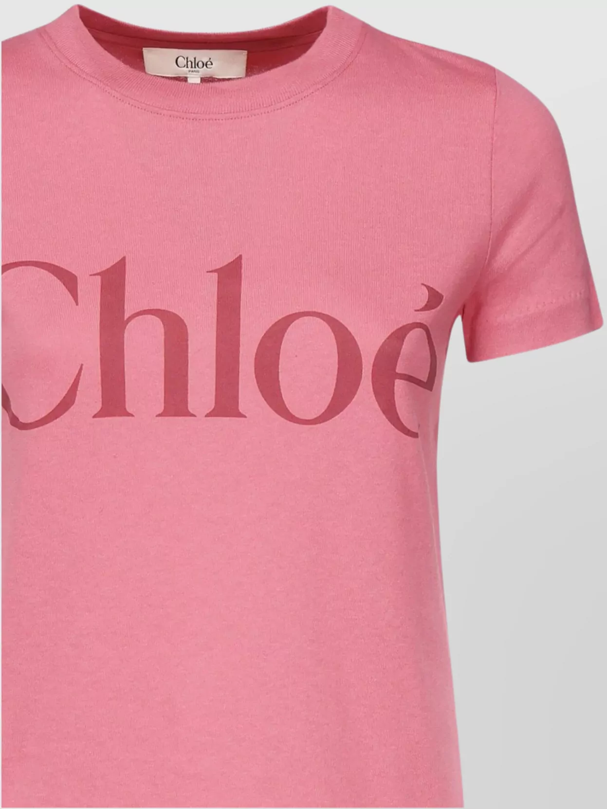 Shop Chloé Logo Crew Neck Cotton T-shirt