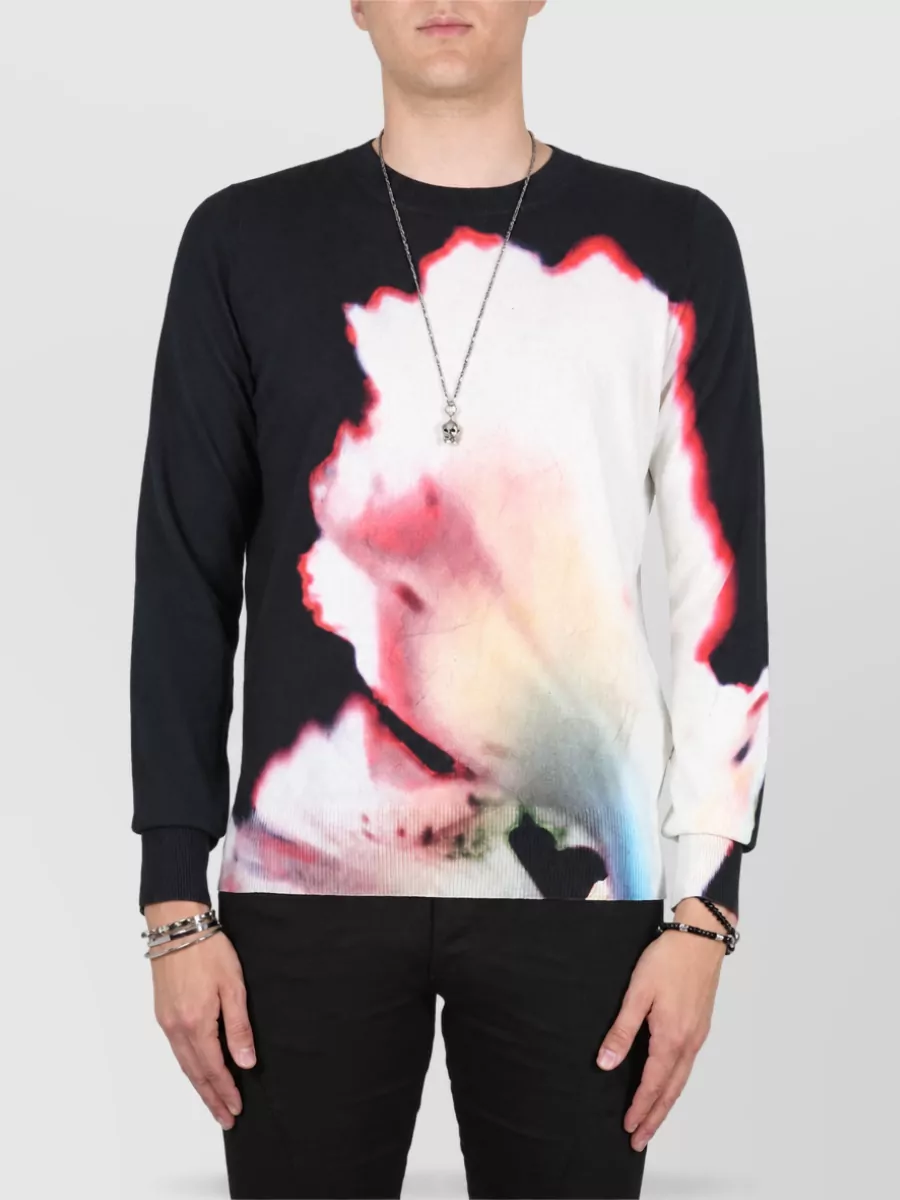 Alexander McQueen solarised flower print t-shirt