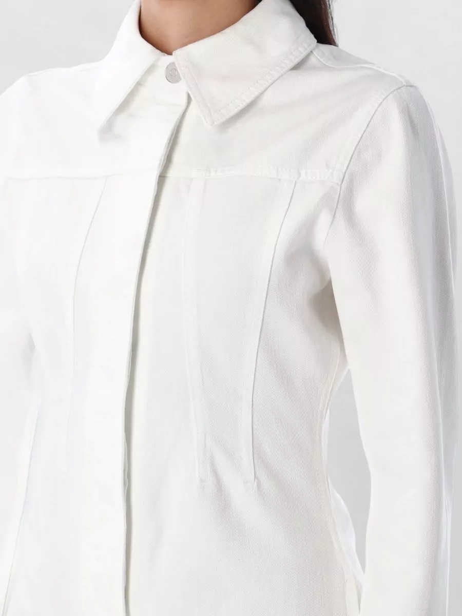 Alaïa Denim Jumpsuit Round Cut Long Sleeves