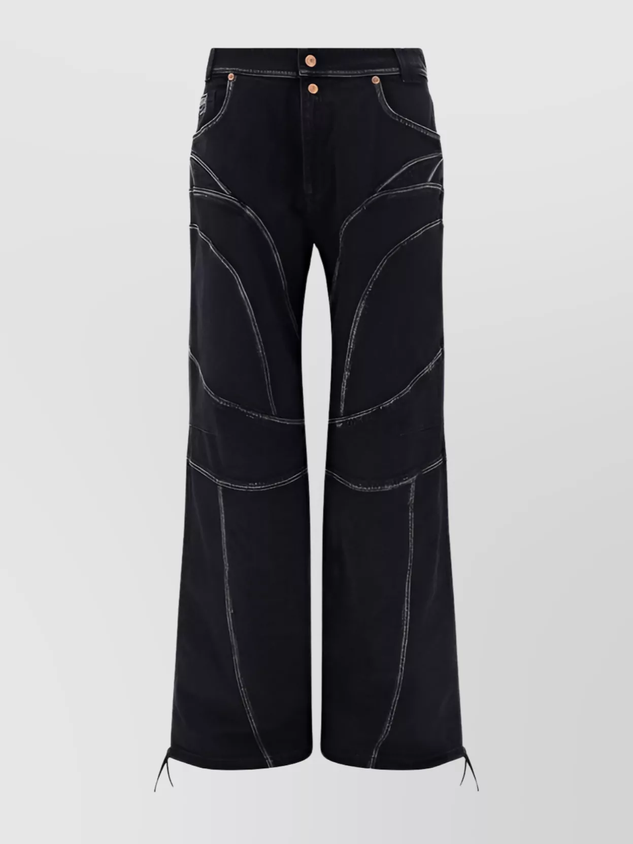 Shop Versace Jeans Couture Drawstring Hem Cotton Denim Trousers