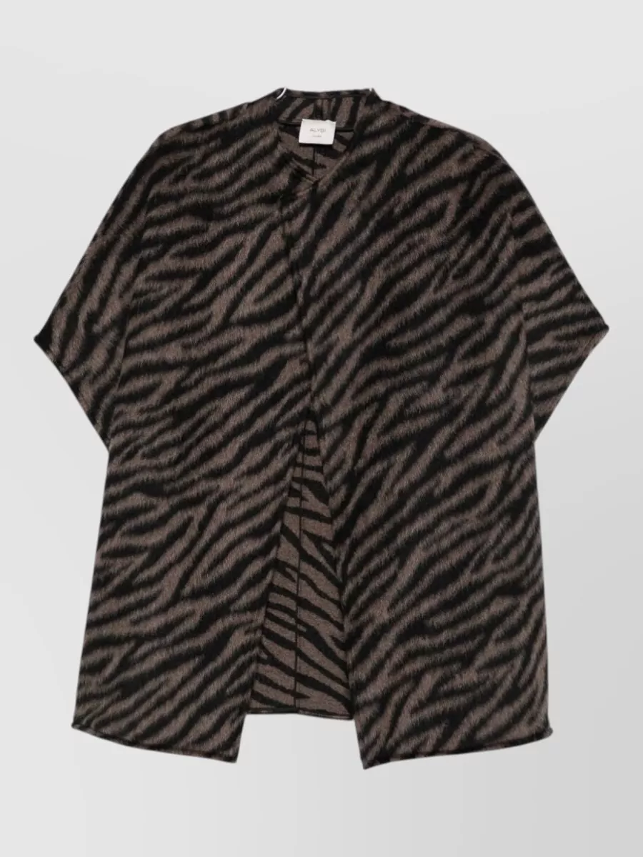 Alysi tiger-print wool cape